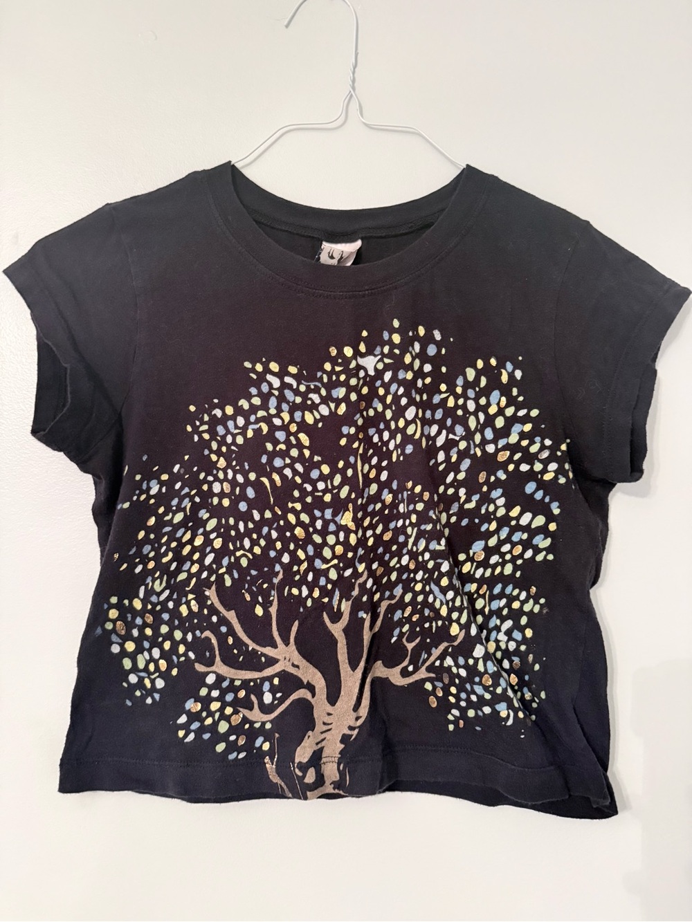 SOUL Naturalizer Black Crop Top with Tree Graphic